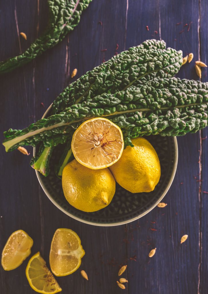 lemon and kale flat lay morning sickness remedies